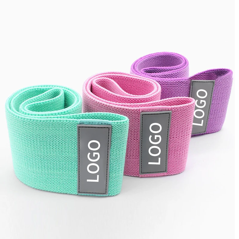 

Custom Logo Yoga Gym Exercise Booty Hip Fabric Resistance Bands, Customized