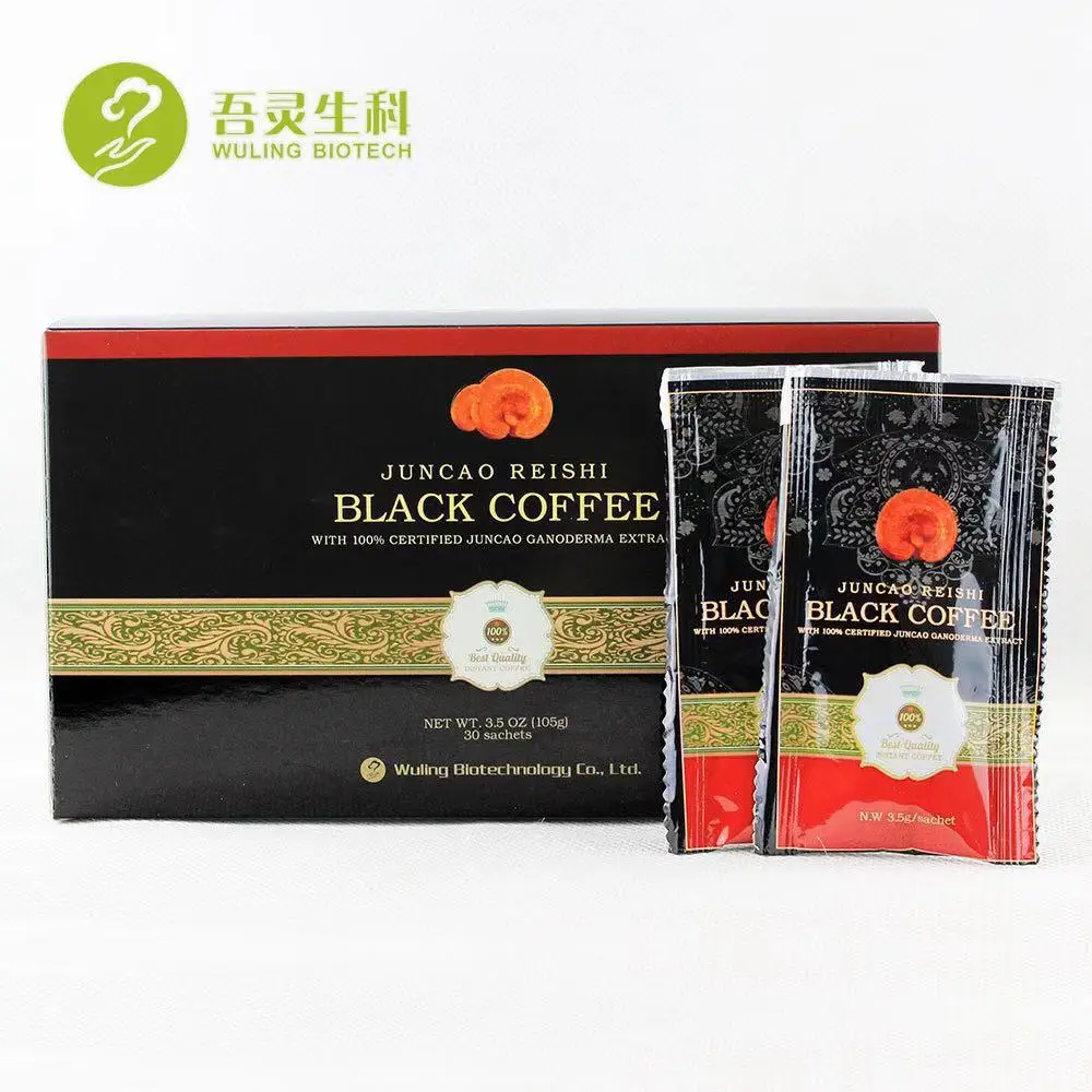 

Free Shipping Coffee with Ganoderma Extract Instant Coffee Powder Made in China Brown Powder 1 Boxes 24 Months Caffeinated