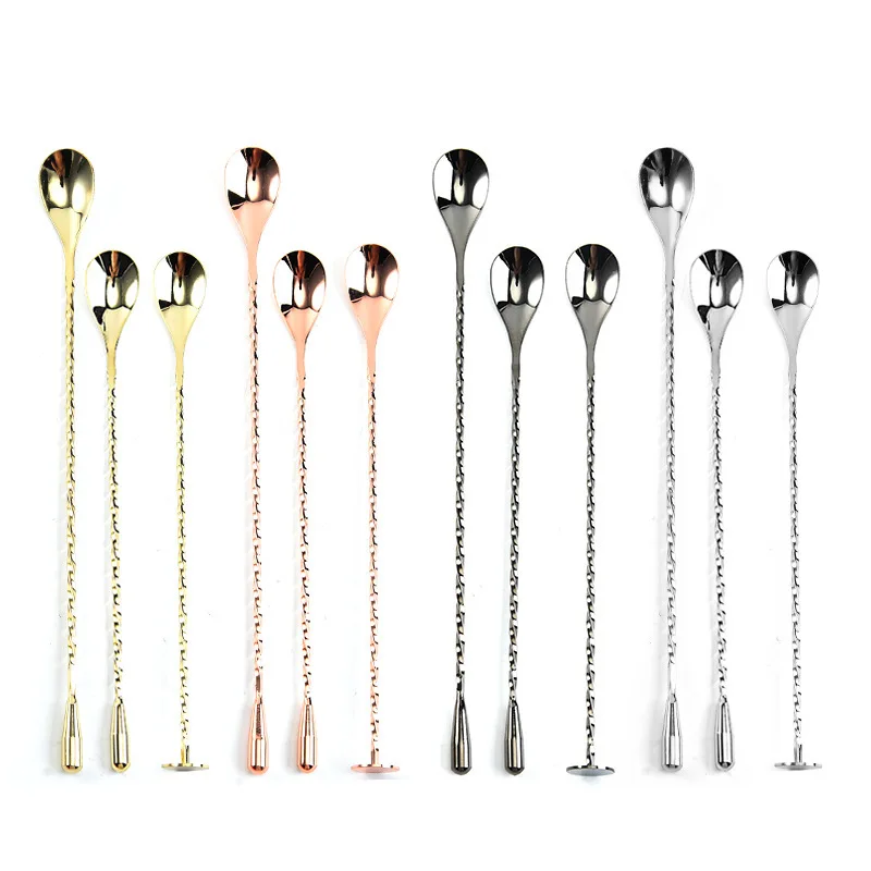 

Bar Accessories Water Drop Shape Stainless Steel Bar Tools Cocktail Drinking Stirring Rod Mixing Twisted Spoon Swizzle Stick