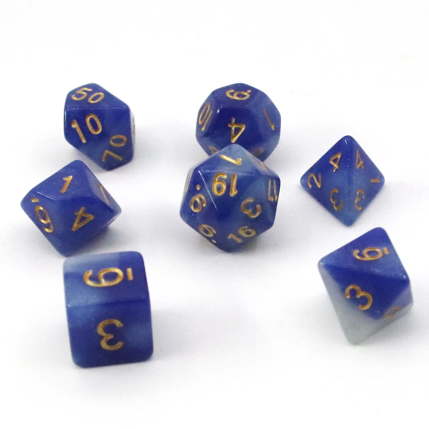 

High quality polyhedral amethyst custom entertainment game dice, Double color