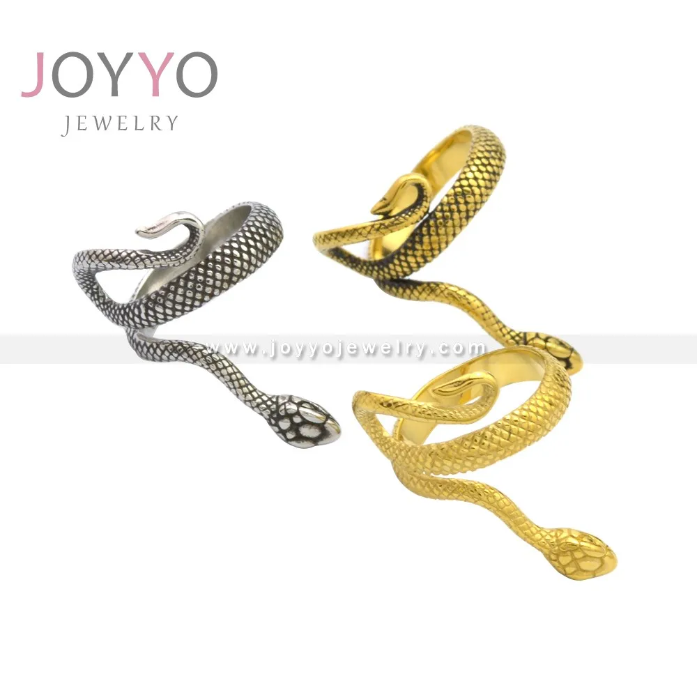 

Punk hip-hop personality trendy man retro stainless steel exaggerated snake shaped ring
