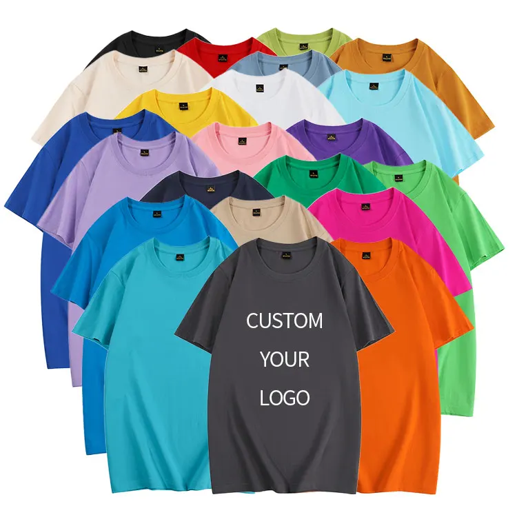 In-stock T Shirt Men's 100% Cotton Tshirt Luxury Quality Rib O-neck Blank Drop Shoulder Oversize T-shirt for Men
