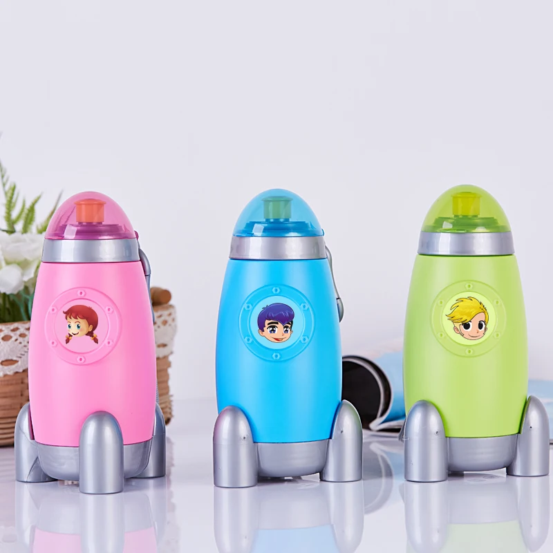 

Food grade Wholesale customized bpa free rocket shape cute design kids drinking bottle 650ml for school use cup