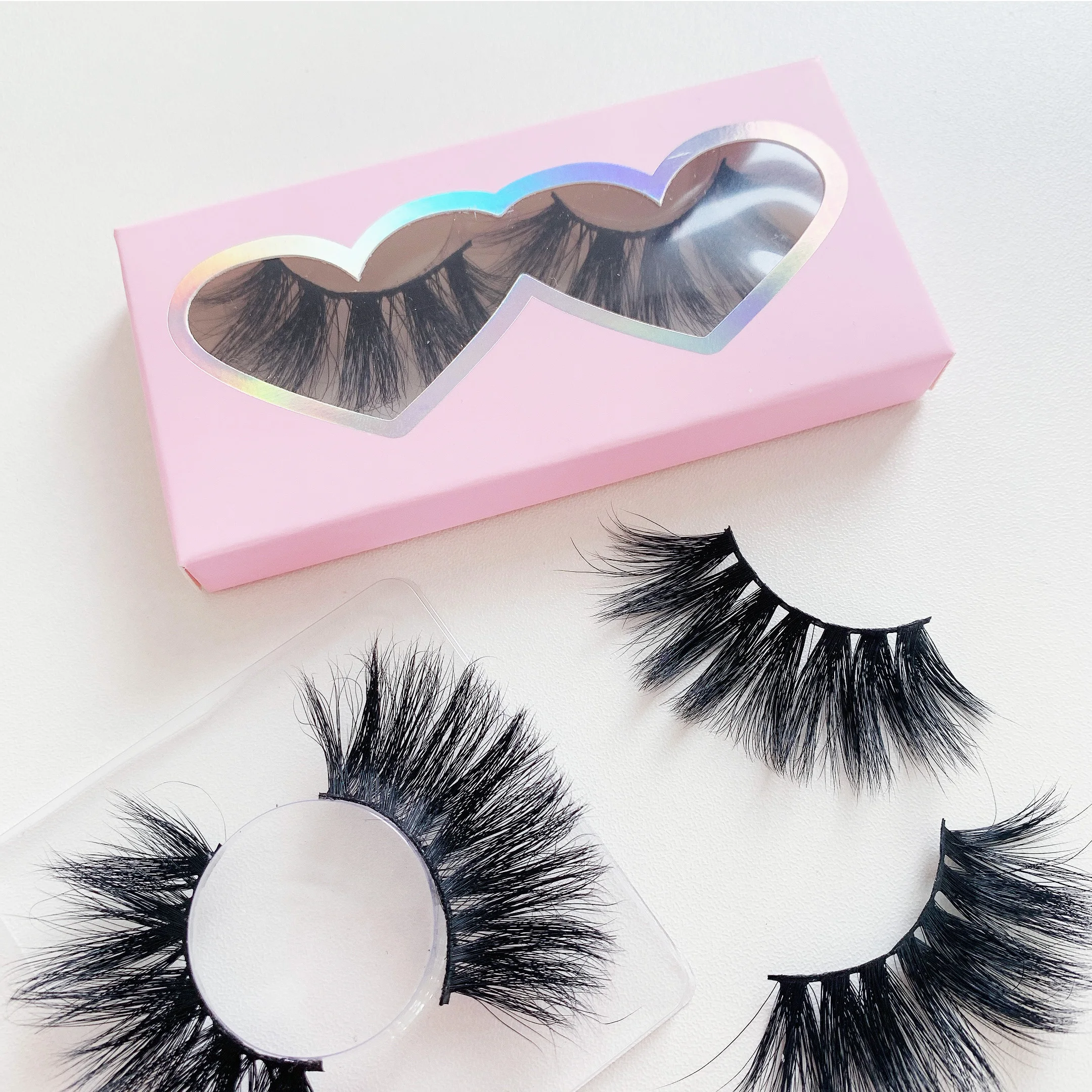 

Full Strip Lashes mink lashes3d wholesale Vendor Custome Box Luxury 25mm 3d Fluffy Eyelash Wholesale Mink 5d Eyelash, Black color