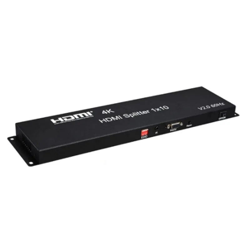 

4K HDMI Splitter 1x10 HDMI2.0 Video Distributor 1 input 10 output 4K60Hz, EDID management,RS232 for 10 TVs, Sliver