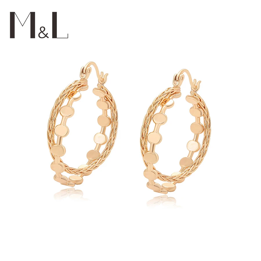 

M&L- X000704048 Xuping Jewelry gold earring hoops 18k custom gold charm jewelry stone copper earrings hoop wholesale earrings