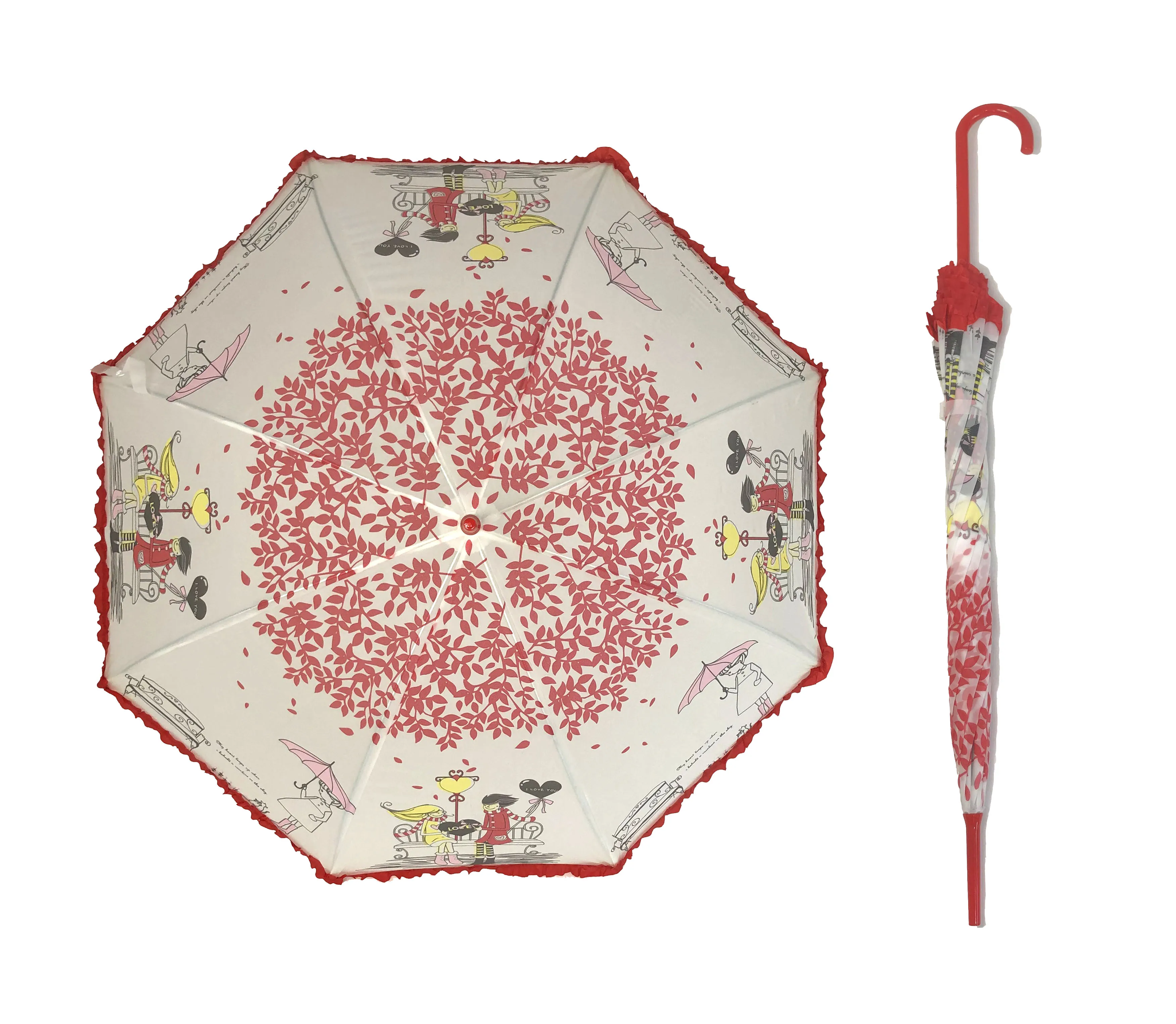 

Straight EVA umbrella auto open stick umbrella for lady custom logo printed with stock