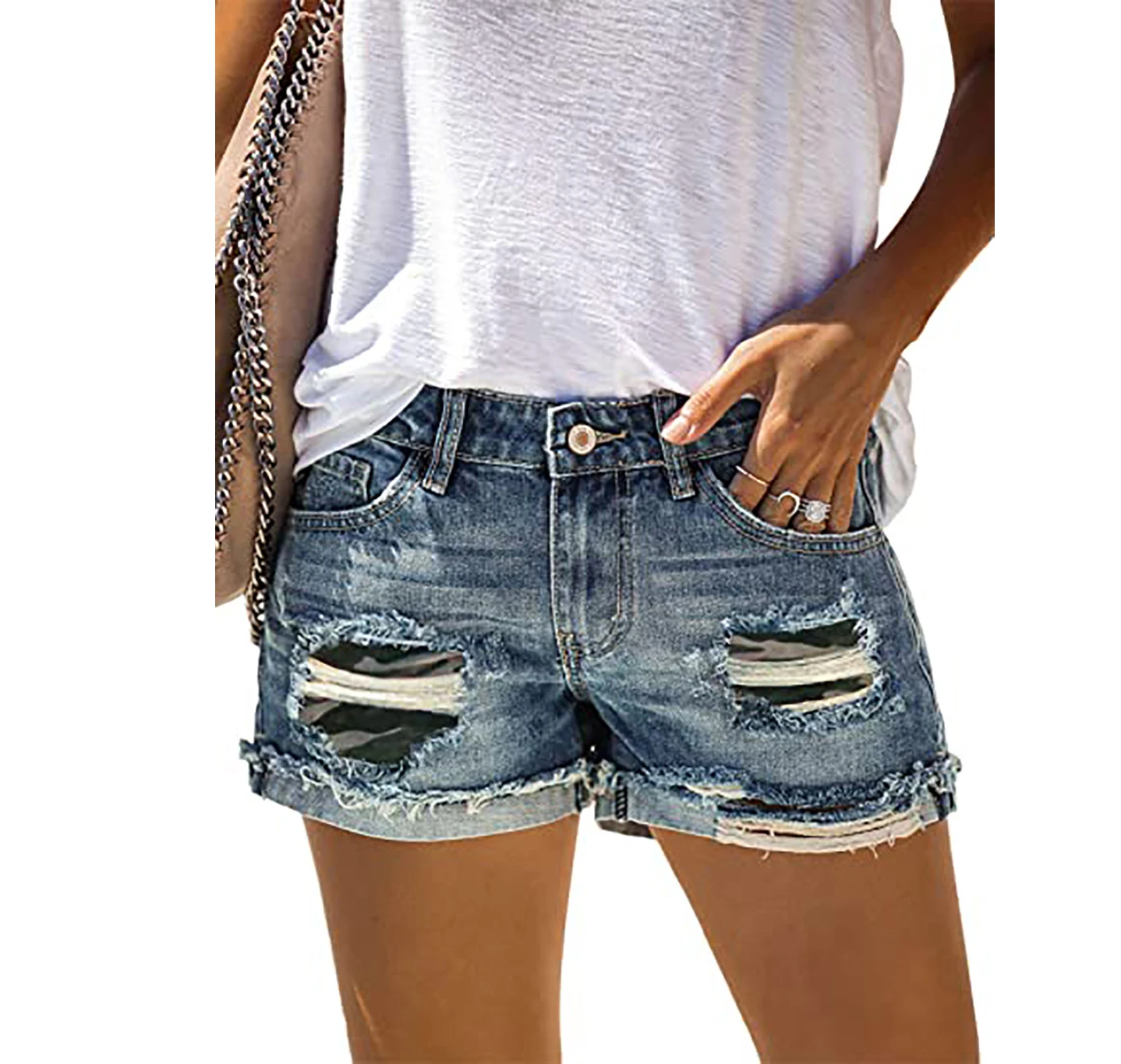 

New women fashion denim shorts high waist denim shorts plus size jean shorts, Multi-color