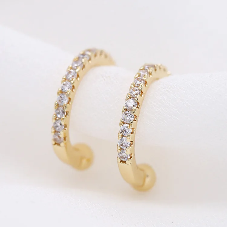 half circle diamond earrings