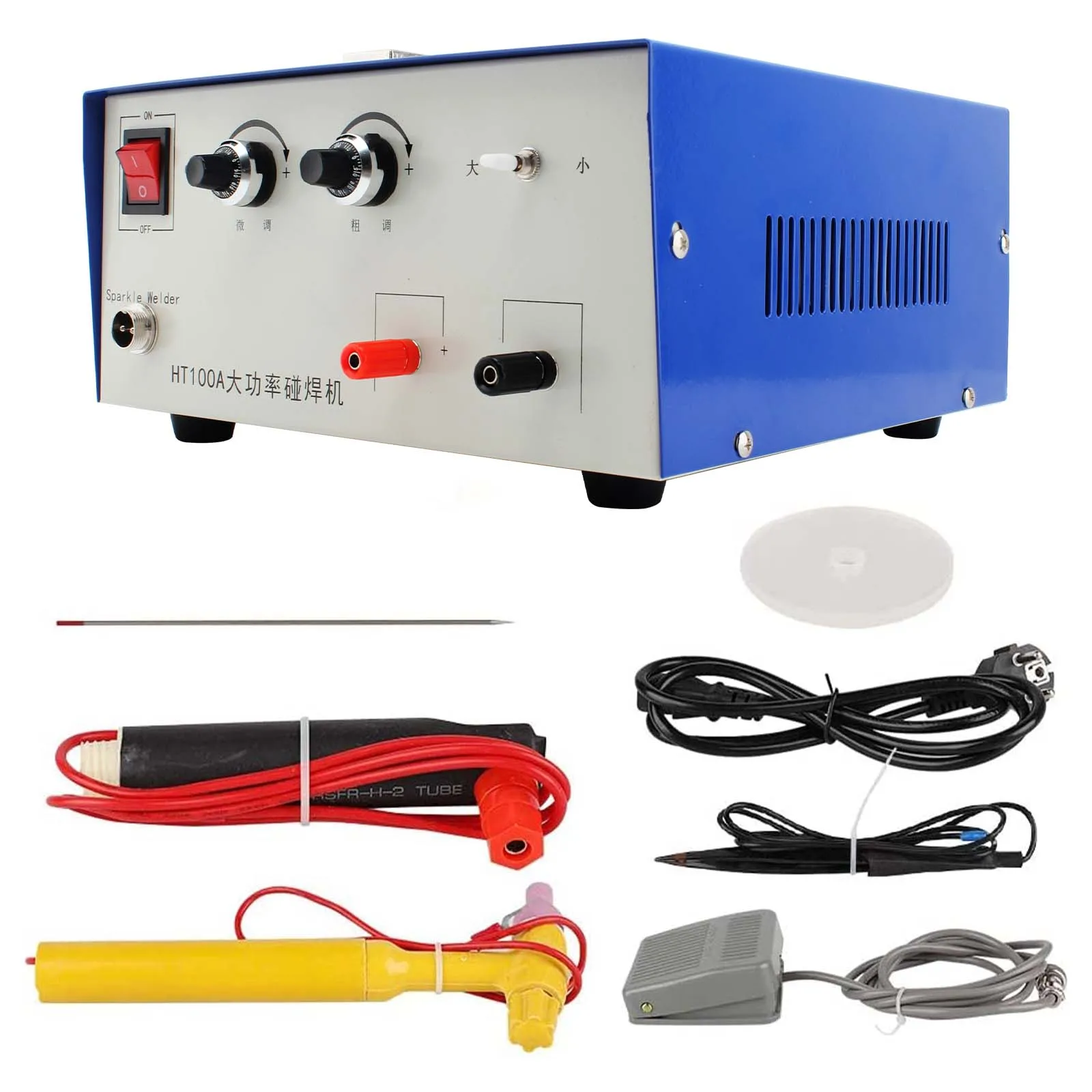 

Hot Selling 100 A Adjustable Spot Welding Machine for Jewelry Gold Coil Bracelet Interface Soldering Tool