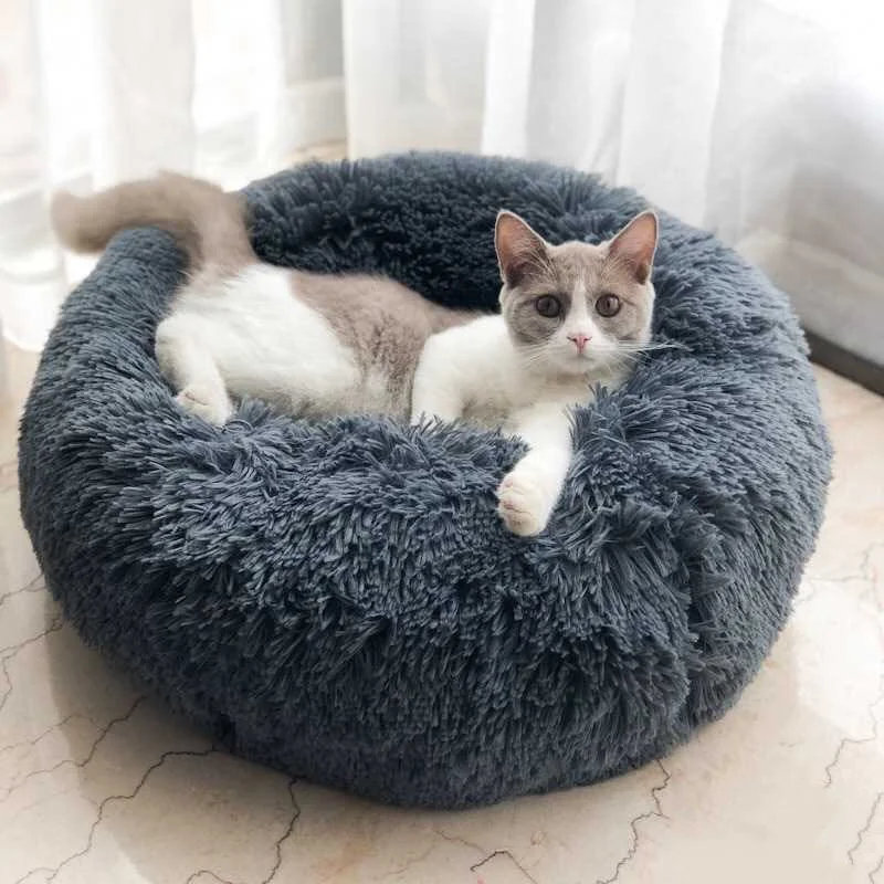 

Top Selling Products 2021 Fluppy Faux Fur Donut Bed Round Pet Bed For Dog And Cat In Stock Drop Shipping Factory