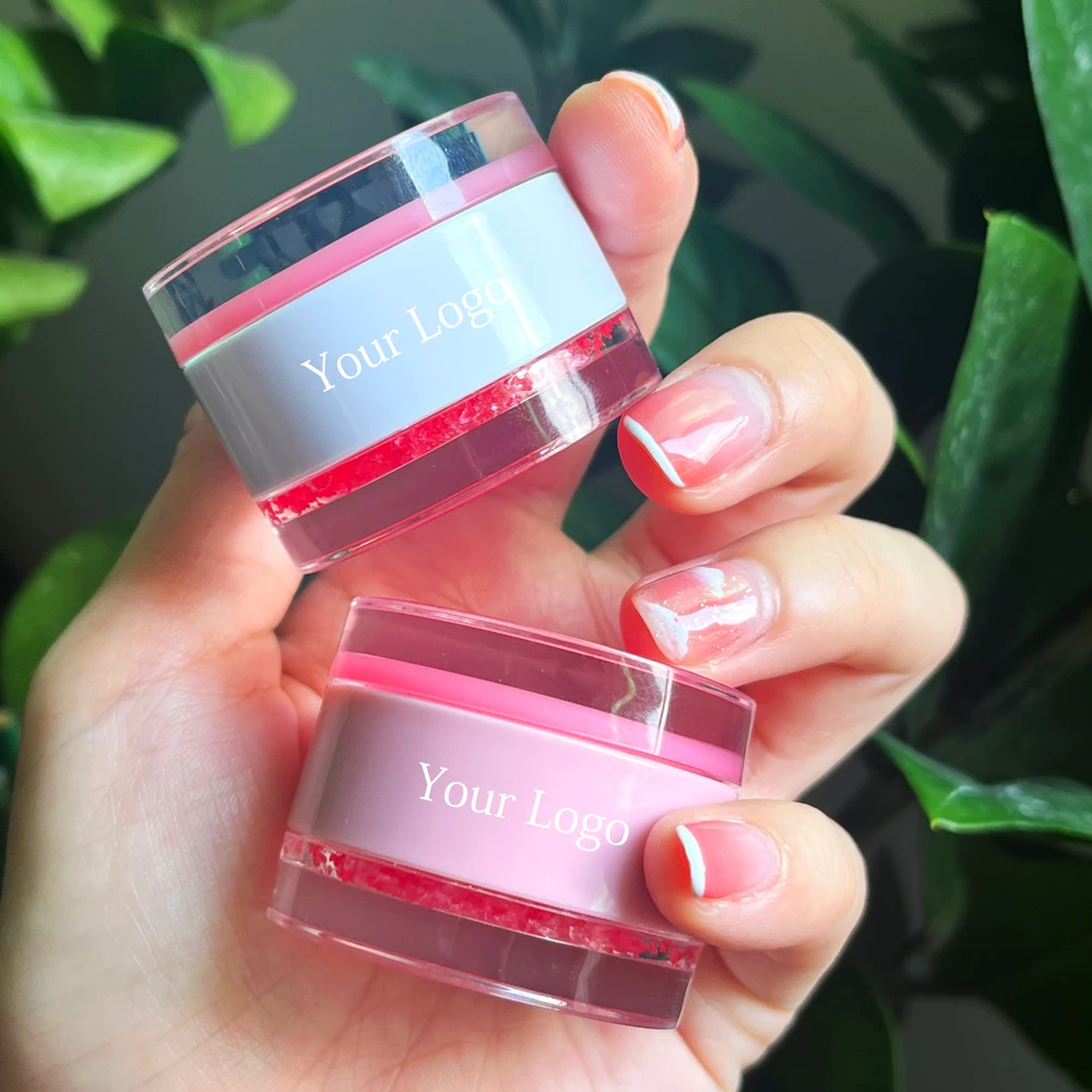 Wholesale Makeup Private Label Vegan Fruit Lip Scrub 2 in 1 Custom Lip Scrub pink Lip Balm