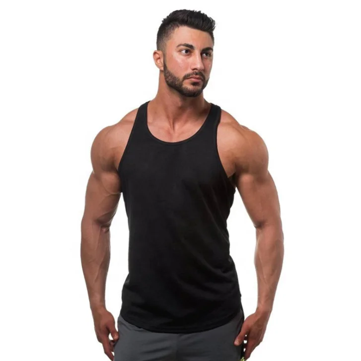 

Muscleman Gym Workout Stringer Tank Top Plain Fitness Singlet 100% Cotton Vest Custom Print Sleeveless Men's Tank Tops, Customized color
