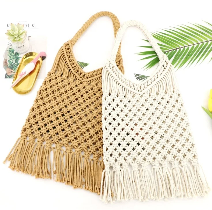 

Wholesale designer custom tote bag with tassel ethnic style shoulder handbag for women, Customizable