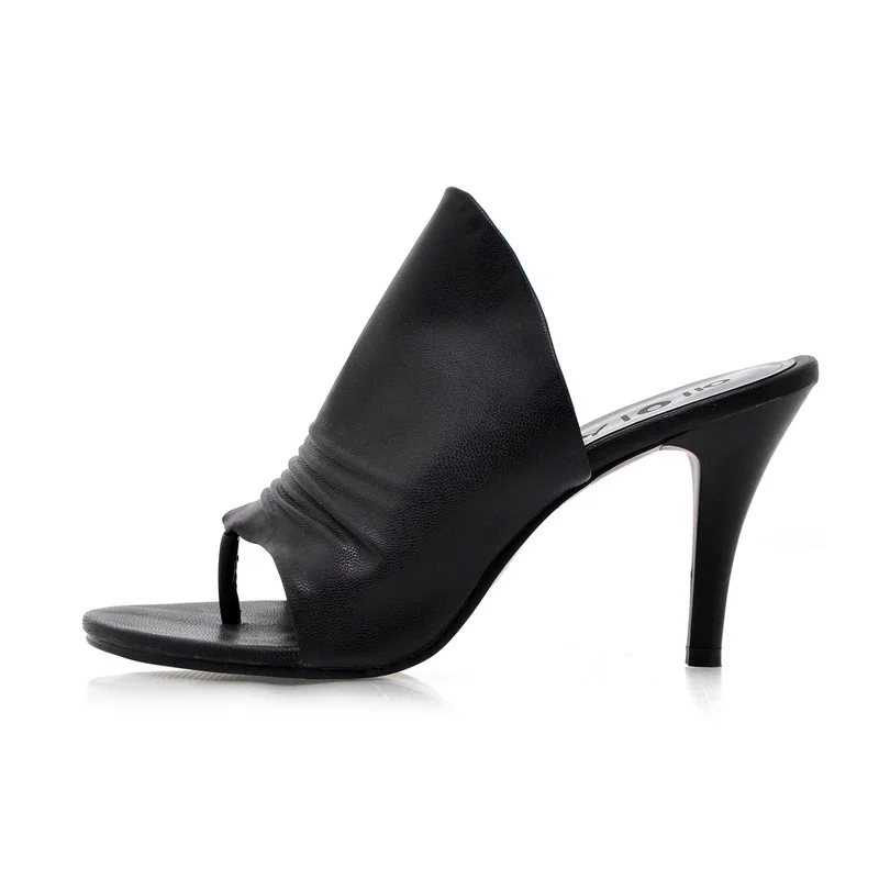 

Fashion Ladies Outdoor Pinch Toe Sexy Stilettos Slippers, Black/white