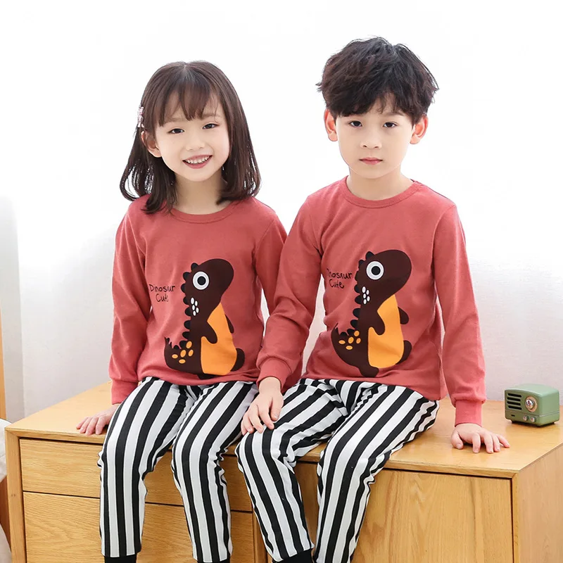 

High Quality Kids Pajamas Sets Dinosaur Cartoon Kids Sleepwear Pajamas