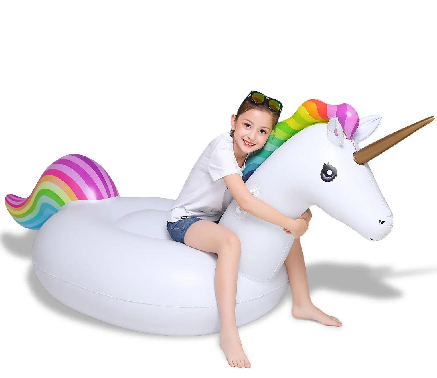 

Baobiao OEM Unicorn Spell Kids Children Swimming Pool Equipment Inflatable Jet Ski Toys Portable Floats Adults Organizer