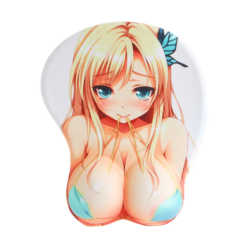 

3D Custom Printed Boobs Mousepad Silica Gel Anime Wrist Rest Breast Mouse Pad, Multi