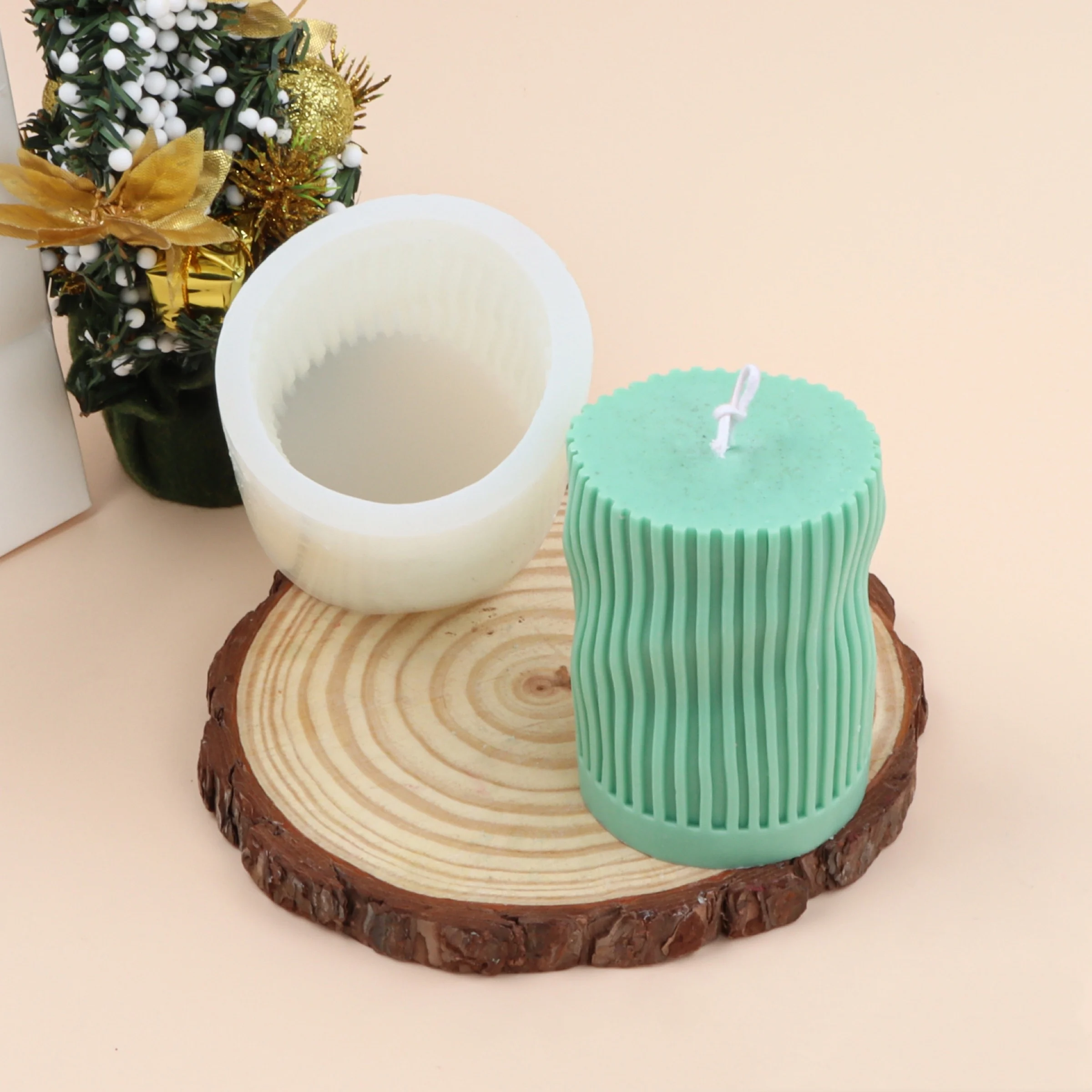 

DUMO DIY Twisted Line Columnar Silicone Candle Mold Design Nordic Space Decoration Ornaments twist candle mold