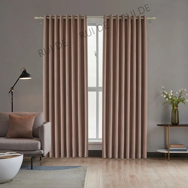 Modern Nordic Style Brown Color Polyester Window Curtains