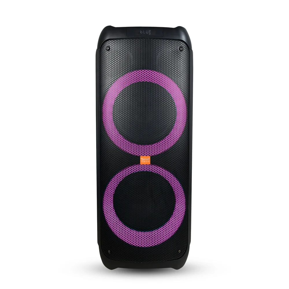 

2021 professional double 10 inch Subwoofer powerful outdoor Big Bass sound box Party Speaker with led light
