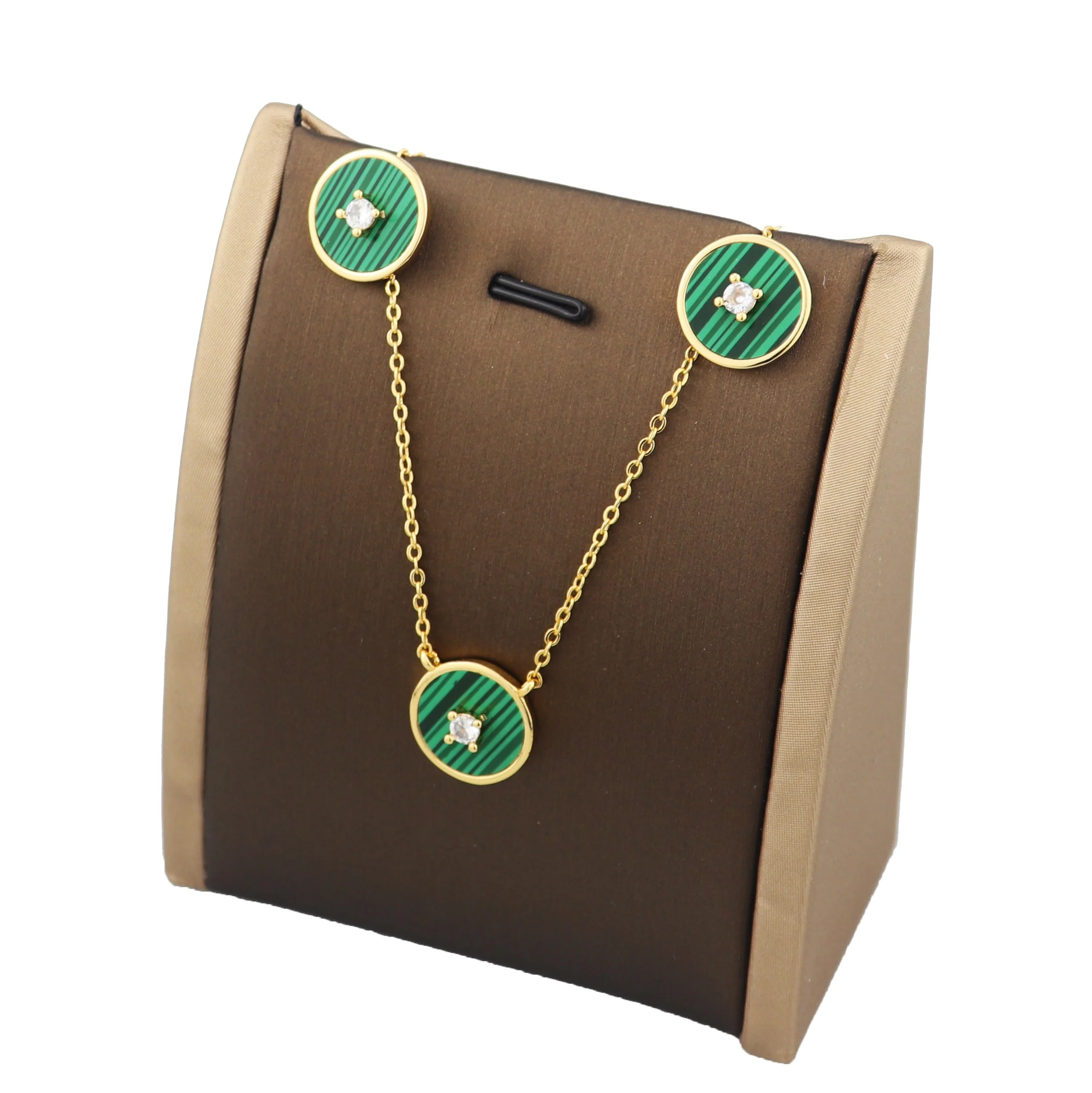 

The designer jewelry famous brands set resemble 18k gold plated jewelry women necklace earrings set gold filled jewelry sets, Green