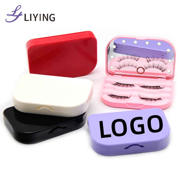 

Eyelashes case with LED light tweezers Lash set eyelash vendor customized packaging boxes