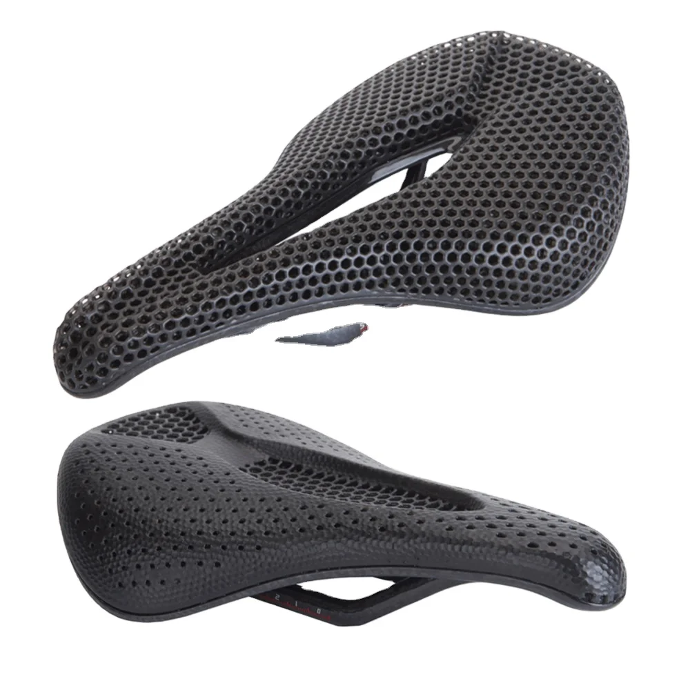 IRONDONKEY 3D Technology Printed Carbon Fiber Bicycle Saddle Lightweight Honeycomb Seat Cushion Highway Mountain Soft PU Rubber