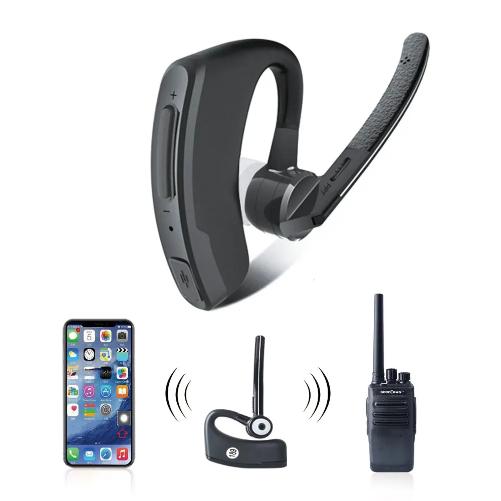 

Wireless Walkie Talkie Bt PTT Headset Earpiece for Kenwood Microphone Headset Adapter for Baofeng UV-5R UV-82 Earphone