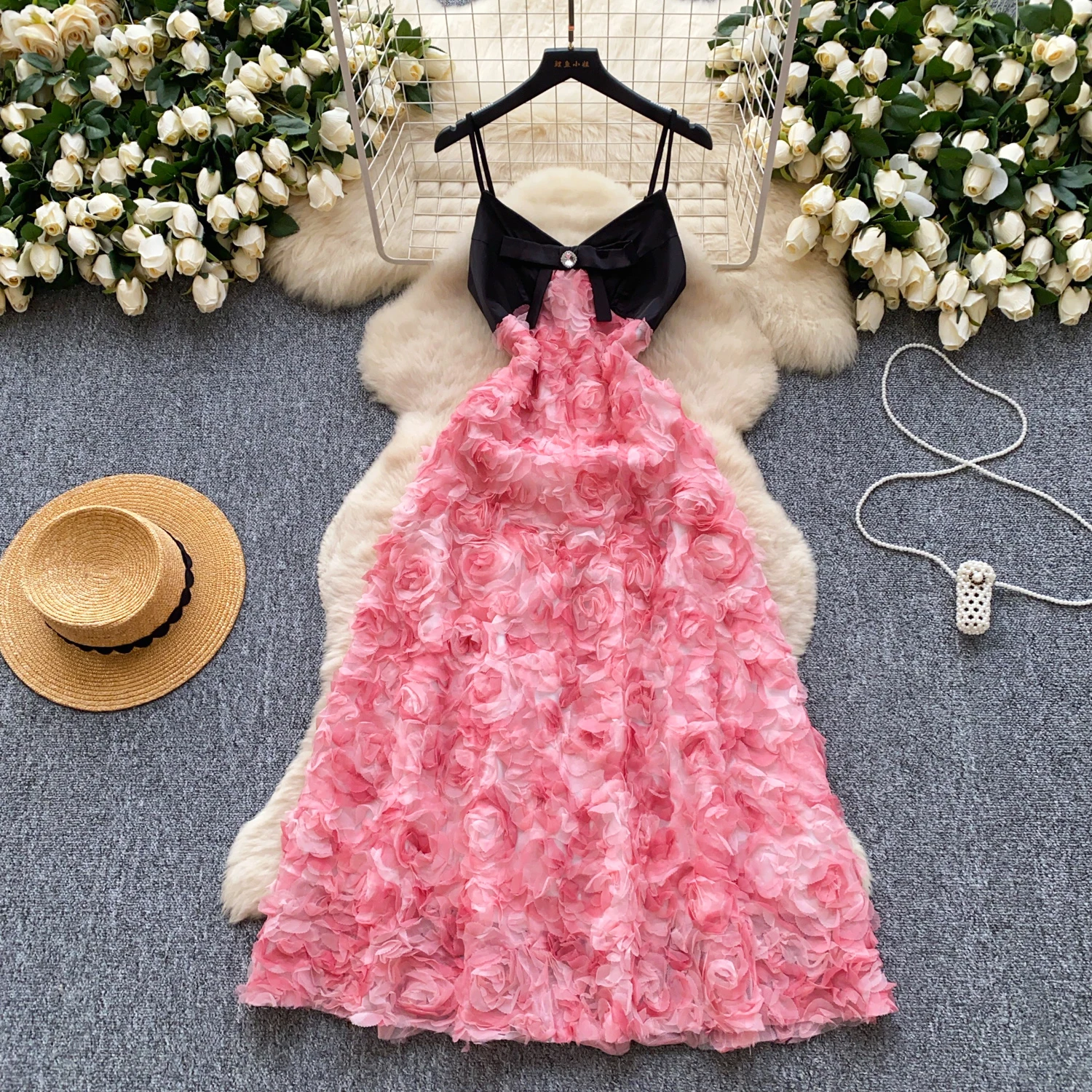 Socialite V Neck Strapless Gown Crystal Bow Applique