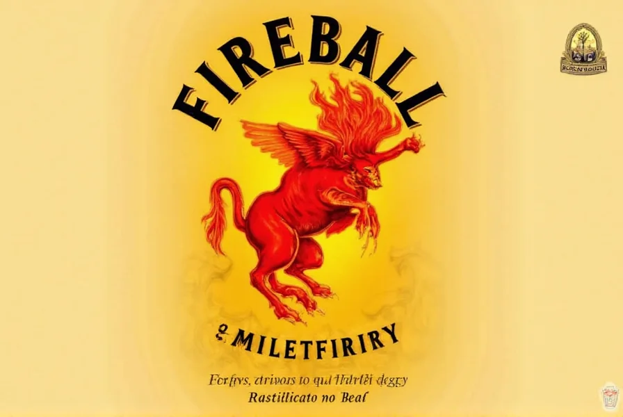 Official Fireball Cinnamon Whiskey logo on transparent background showing circular orange emblem with white FIREBALL text and subtle flame effects
