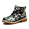 Autumn and winter high top flat bottom explosions children's leather camouflage Martins boots children boots