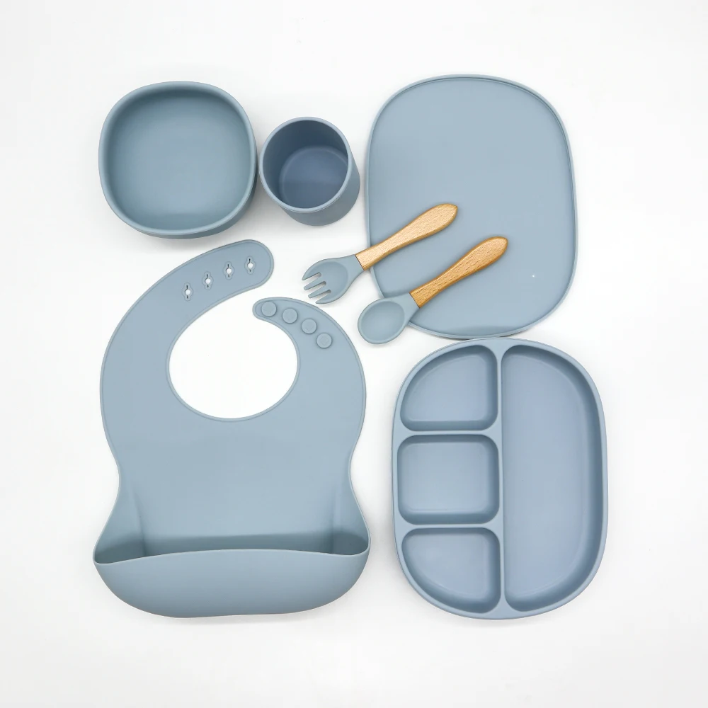 

BPA Free Dinnerware Sets Food Feeding Divided Placemat Silicone Baby Plate