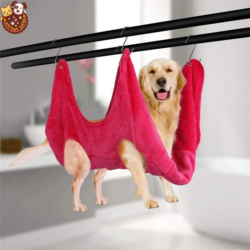 

Soft Dog Cat Hammock Helper Harness Small Medium Dogs Cats Restraint Bag Convenient Pet Grooming Tool for Bathing Nail Trimming