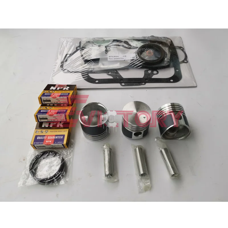 

For Mitsubishi excavator K3B engine rebuild kit cylinder piston + ring gasket bearing