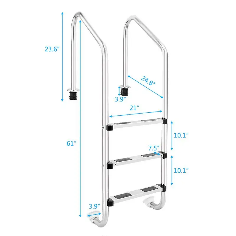 Swimming Pool Ladder For In Ground Pools Heavy Duty 3step Stainless