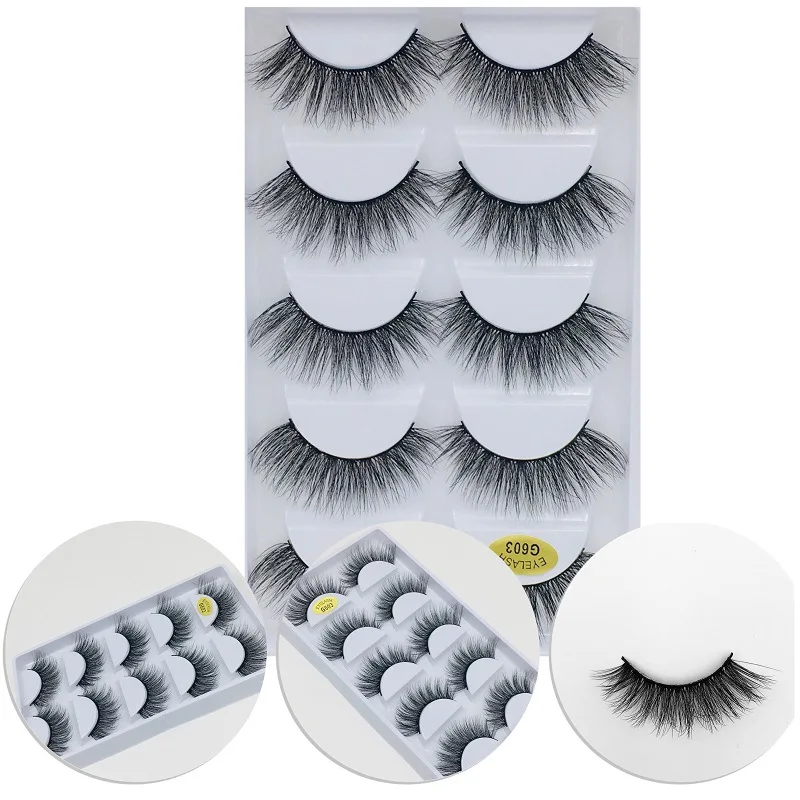 

G601 - K10 wholesale 5 pairs 3d faux mink eyelashes private label