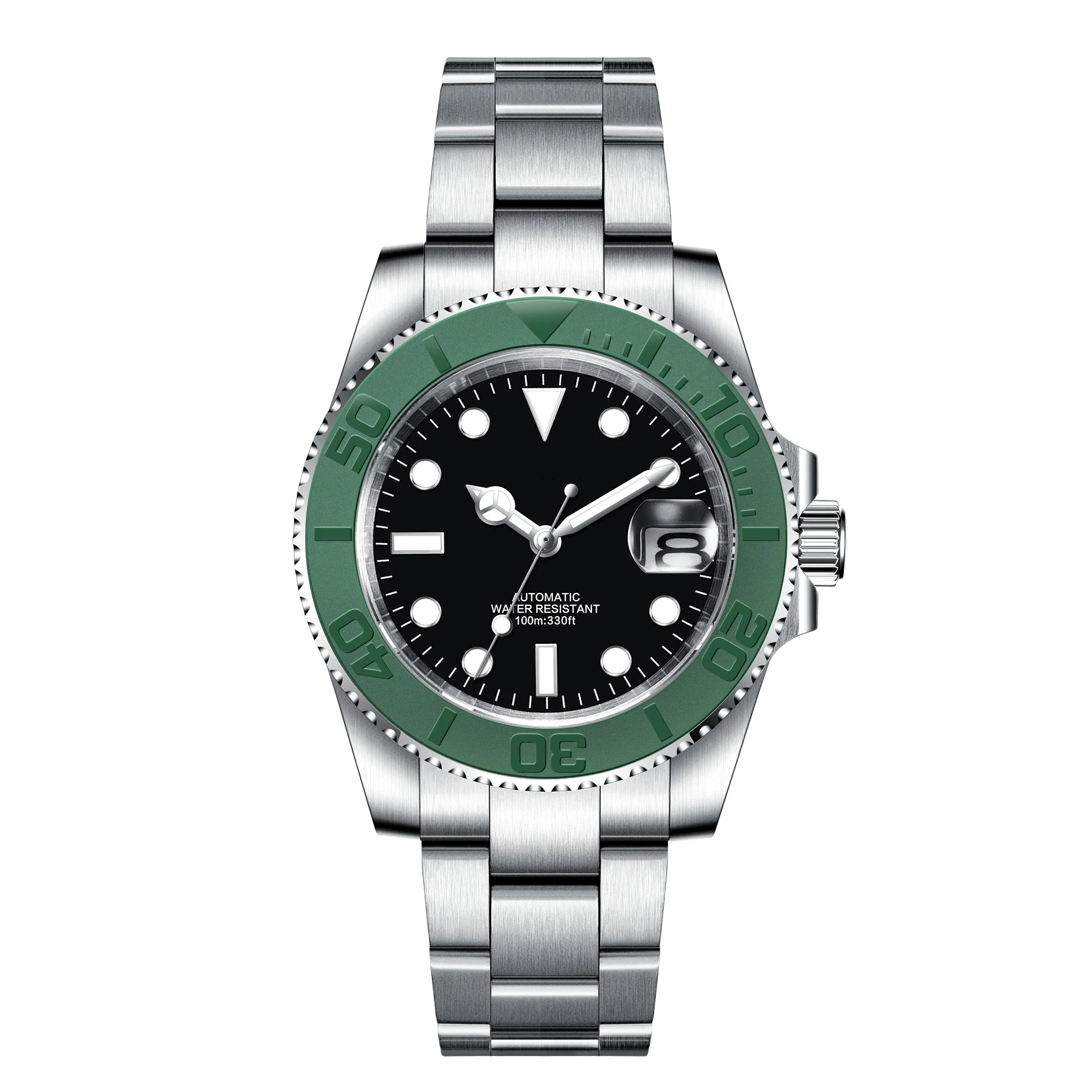 

Hot sale 40mm Black Dial Sapphire Glass Date 10ATM Automatic Luxury Men Mechanical Watch