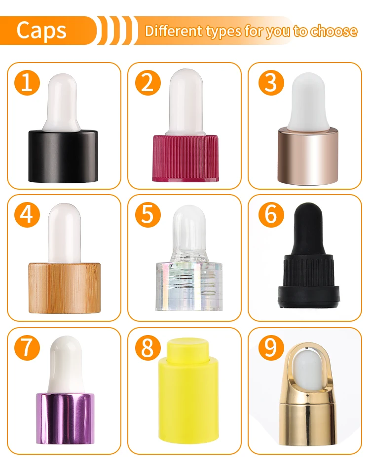glass empty bottle for essential oil