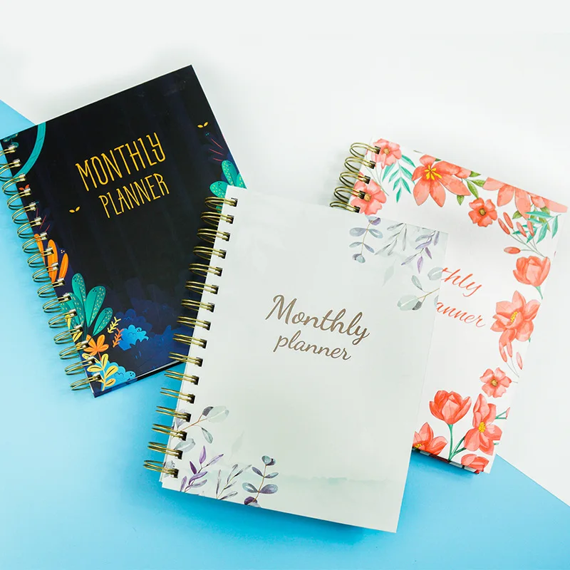 

Wholesale Hardcover Weekly & Monthly A5 112 Sheets Spiral Journal Notebooks