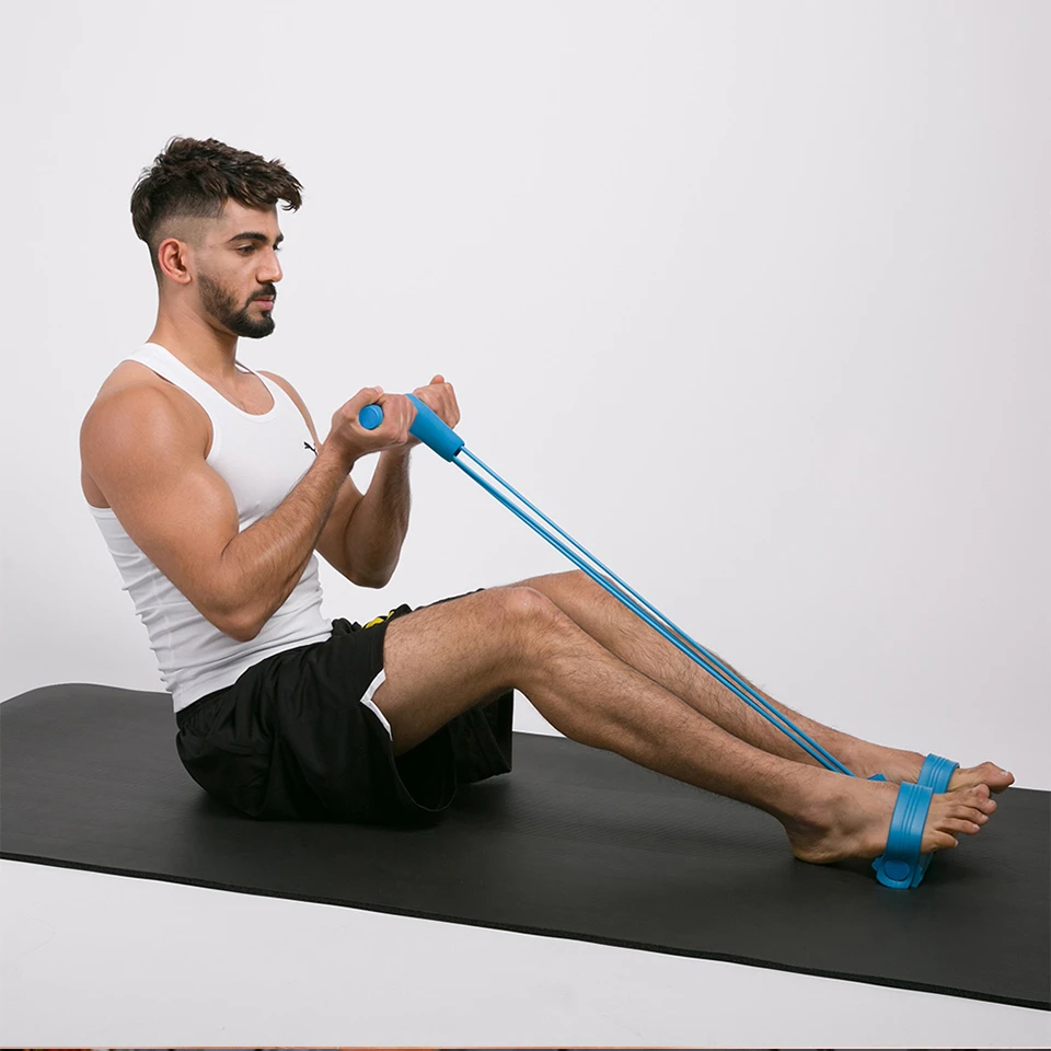 

Indoor Fitness Resistance Bands Exercise Equipment Elastic Up Pull Rope Gym Workout Bands Sport 4 Tube Pedal Ankle, Customized color