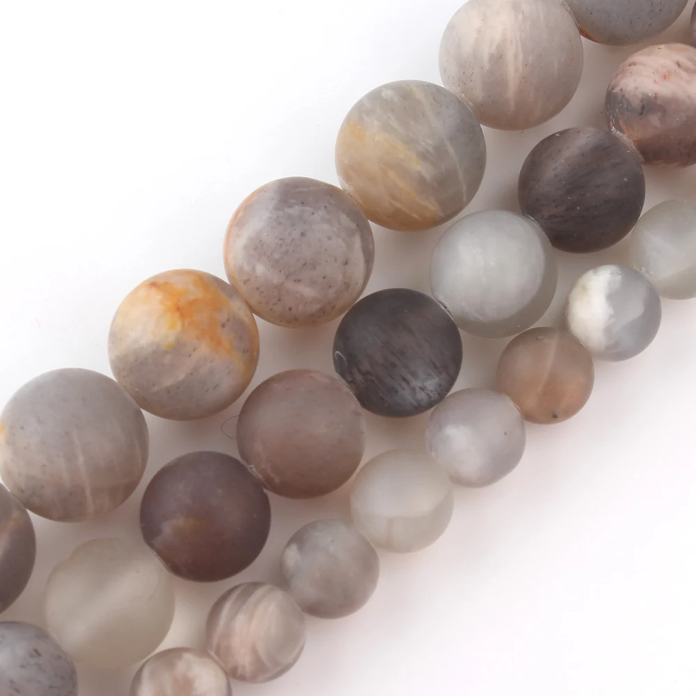 

6MM-10MM Natural Dull Polish Black Sunstone Beads Round Stone Loose Beads for Jewelry Making Diy