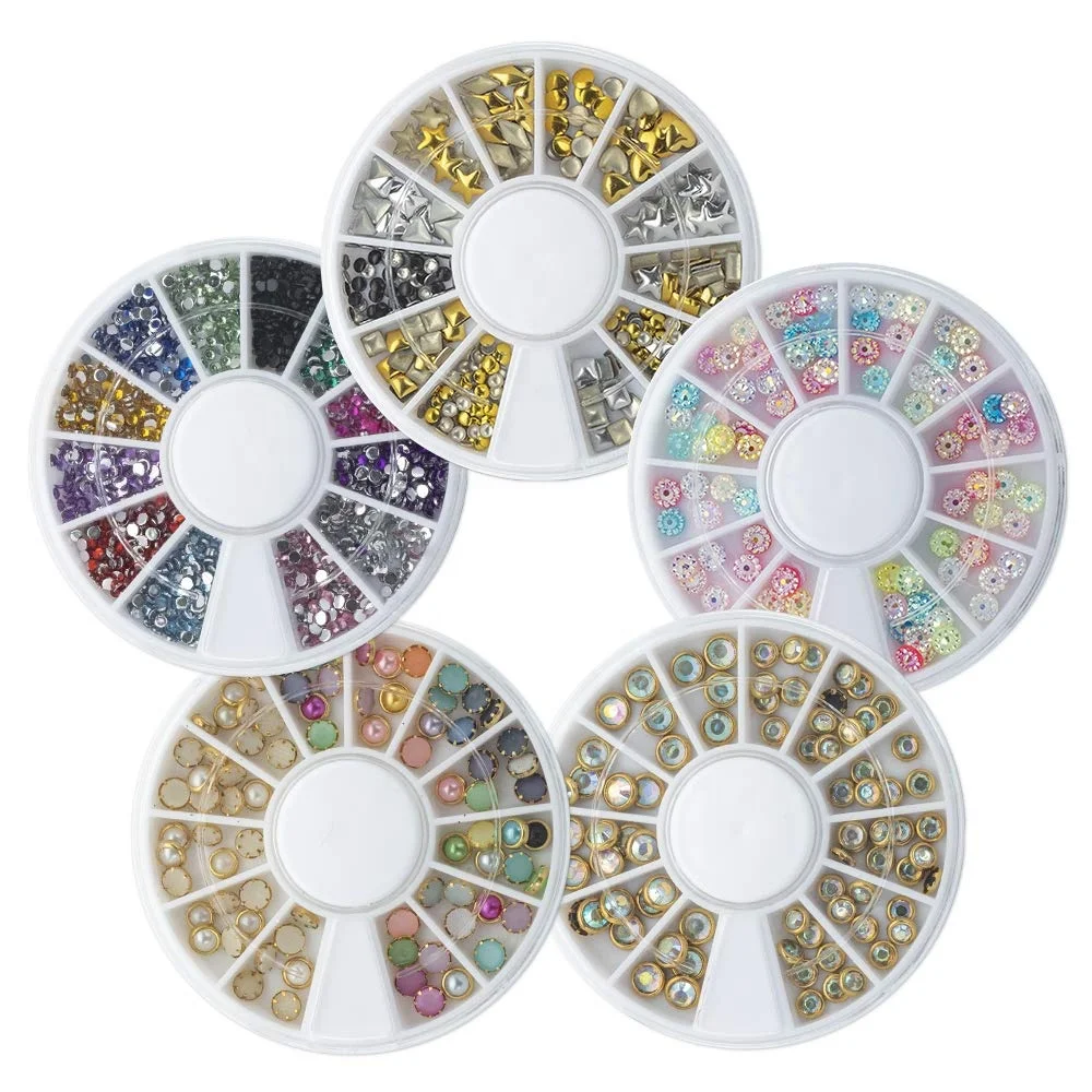 

80 Case 3D Butterfly, AB Rhinestone, Pearls, Metal Mixed-Shape Charms - Nail Design DIY Craft Accessory Nail Salon Supplies, As shown