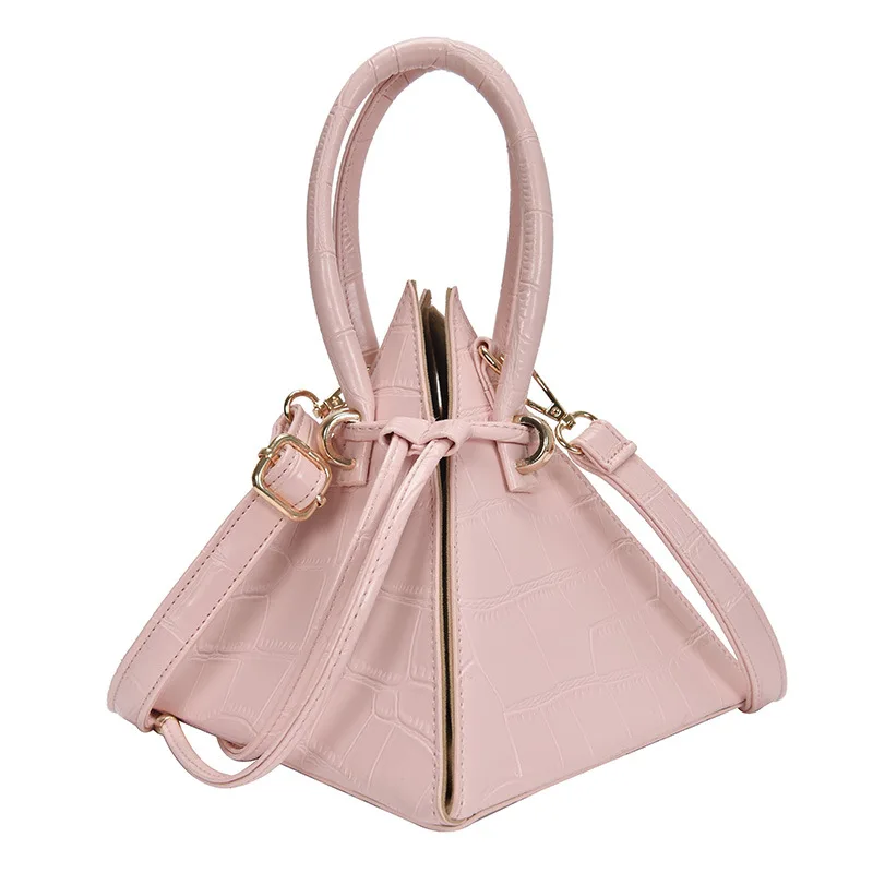 

Hand Bags Women Handbags Alligator PU Leather Crossbody Shoulder Bag Triangle Shape Chain Bucket Cross Body Bucket, Customizable