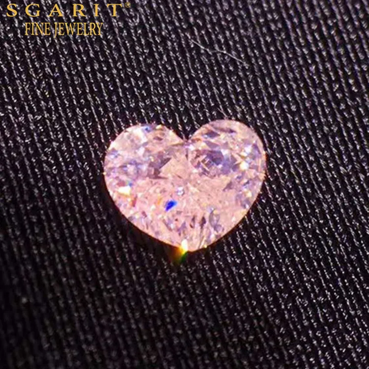 

SGARIT genuine color diamond for romantic heart wedding jewelry making 0.356ct SI2 light pink natural loose diamond