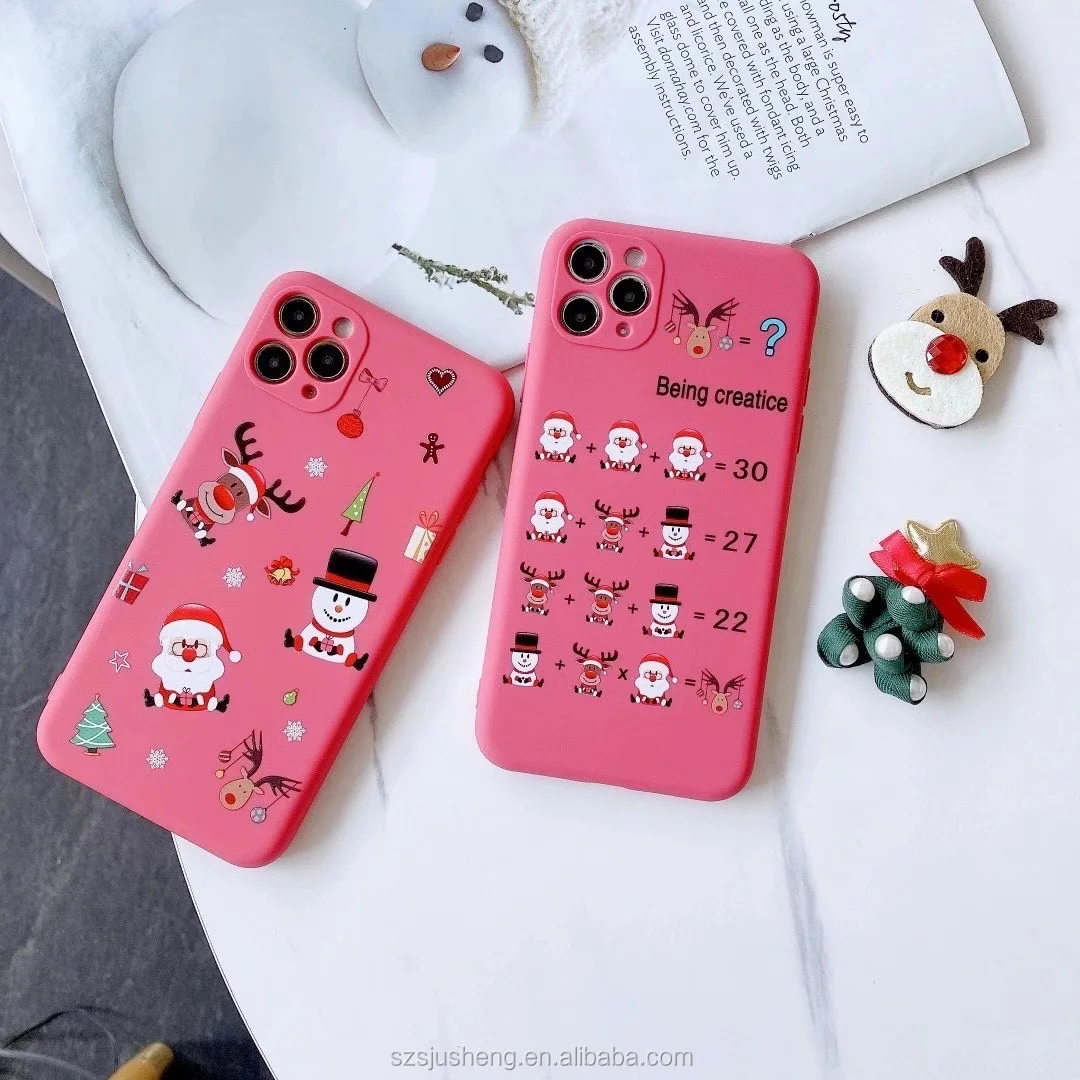 

Christmas gift mobile phone case for iPhone12 cute deer snowman soft TPU silicone girl case for iPhone11Pro/xsmax