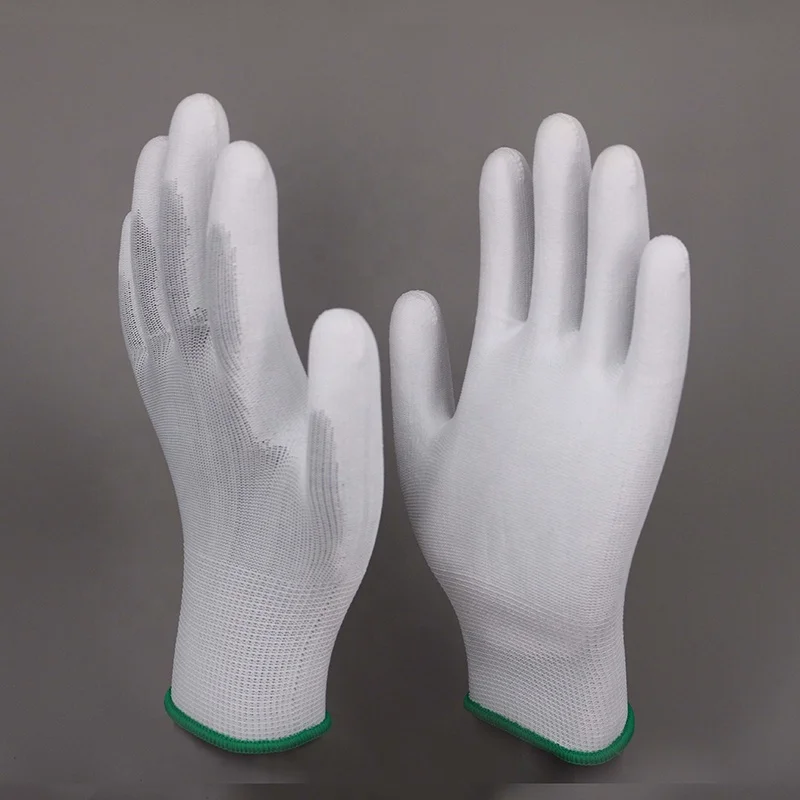 

Light Weight Anti-slip Polyester Shell PU Coated Safety Work Gloves