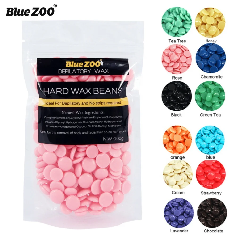 

Blue Zoo Factory wholesale 10 flavors depilatory hair removal hard wax beans for bikini 100g, 10 colors