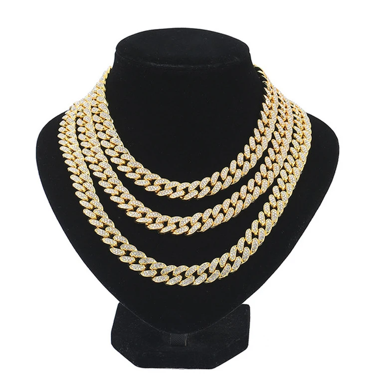 

Men's 20MM Chains 18K Gold Plated CZ Fully Iced-Out Miami Cuban Link chain Necklace, Gold ,silver , rose gold