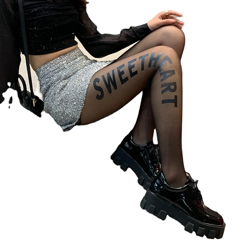 

Wholesale Popular Luxury Print Letter Logo Charm British Women Pantyhose Tights
